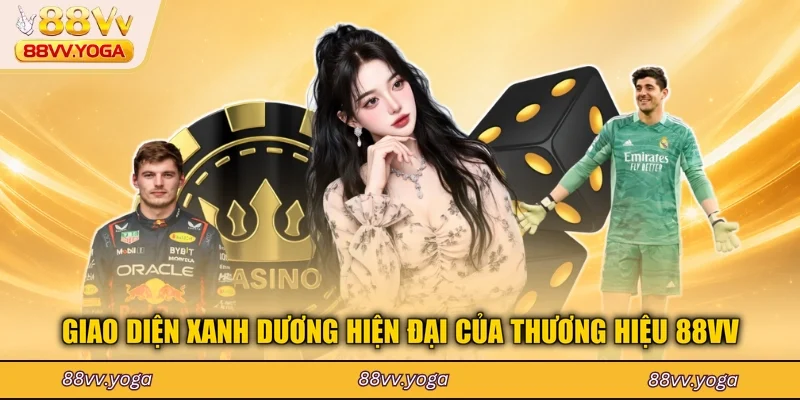 Giao diện xanh dương hiện đại của thương hiệu 88VV